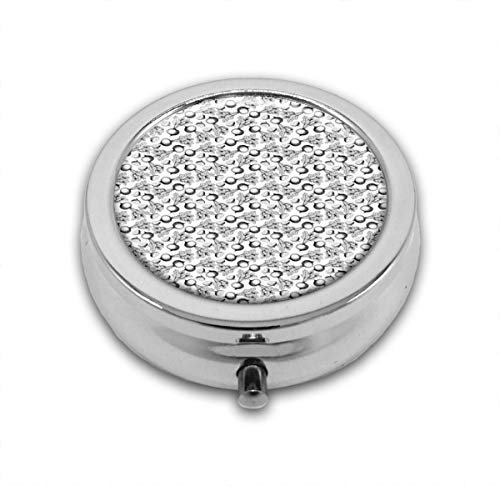 Einfarbiges Design, gravierter Stil Zeichnung von Rote Beete mit Haulm Custom Round SilverBox Pocket 5,3 cm – 3 Fächer Box/Pillendose Tasche