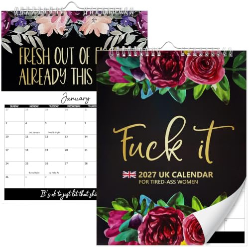 2026 Kalender für Tired-Ass Frauen Fu-ck it 2026 Lustige monatliche Wandkalender Sweary Kalenders Planer für Tired-Ass Frauen Gag Geschenk Neuheit Humor Jahr Kalenders