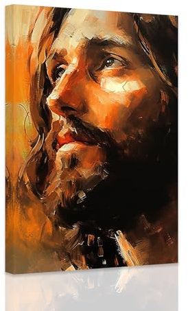 ZXHYWYM Jesus Leinwanddruck Christus Gott Bilder abstrakte christliche Wanddekoration religiöses Poster für Gebetsraum Kirchen Dekor mit Rahmen (D (30.00 x 45.00 cms))