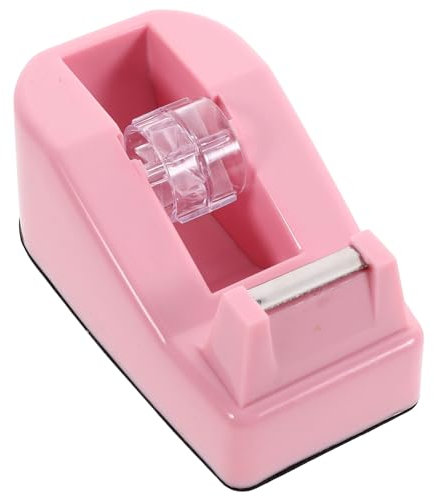 Veemoon Kleiner Desktop Klebeband Halter, Tragbarer Klebebandabroller Kawaii Klebeband Schneide Rosa Klebebandabroller Nachfüllbarer Abroller Wärmebandabroller Plastik für Schule, Büro, Zuhause