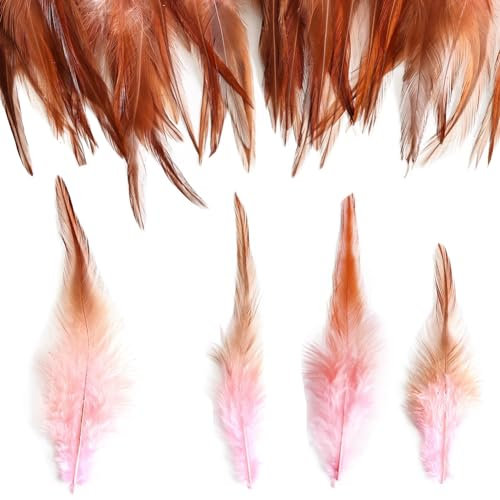 Yurosiay 100 Stück Bunte Federn 12-17cm Lang Federn zum Basteln Natürliche Federn Flauschige Federn Groß Bastelfedern DIY Deko Federn für Handwerk Traumfänger Hüte Haarschmuck Zuhause Rosa