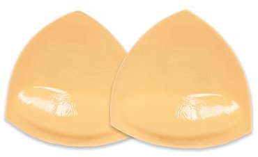 BRELESE Discreet Sticky Bra Inserts | Self-Adhesive | Both-Sides Sticky | Reusable Sticky Discreet Pads for Bikini Top | Sports Bra | Wedding Dress Bra | Discreet Boost Inserts (BEIGE, C-D)