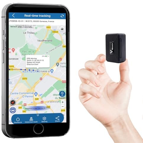 Winnes GPS Tracker Mini Ohne ABO Mit Starker Magnet,GPS-Tracker für Autos, Fahrräder, Kinder, ältere Menschen, Taschen, Outdoor-Aktivitäten, wasserdicht, Mit kostenlosen Apps, Website TK913