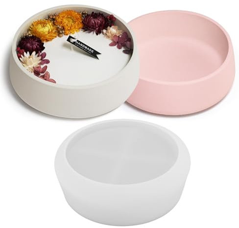 Japleed Large Bowl Silicone Molds 7.2in Candle Bowl Resin Mold Silicone Container Epoxy Mold Trinket Box Jewelry Candle Holder Molds Big Round Storage Tray Mould for Crafts Decoration
