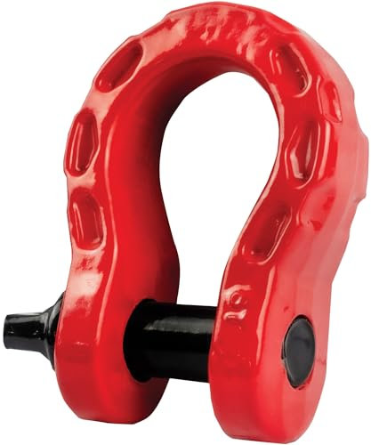 Husar Winch Stahlschäkel 8T, Tragkraft 8000 kg 17600 lbs, extra starke Stahlkonstruktion, vielseitig einsetzbar, Anschlüsse für Gurte, Seile, Ketten und Off-Road Anwendungen (S 8T | ROT)