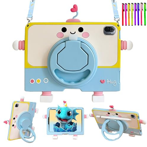 A-BEAUTY Funda para Niños Compatible con Xiaomi Pad 5 / Xiaomi Pad 5 Pro de 11 Pulgadas 2021 con Soporte Bolígrafo, Soporte 360° Giratorio, Correa de Hombro