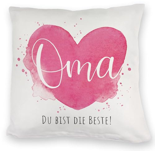 Beste Oma Kuschelkissen mit Spruch Oma Du bist die Beste Liebevolle Geschenkidee für Großmutter Weltbeste Oma in Pink Familie und Herz vereint Glück Ausdruck