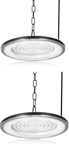 papasbox 2 Stück 300W LED Werkstatt Deckenleuchte Werkstattleuchte Kaltweiß Deckenstrahler | Werkstattlampe LED Hallenbeleuchtung Hallenstrahler Industrielampe