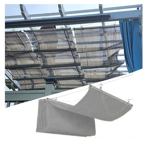 Voile d'ombrage,Voile d'ombrage rétractable,Toile d'ombrage rétractable de Rechange pour Cadre de pergola à Enfiler sur câble métallique - pour terrasse, Cour, Porche(Size:W0.7*L8m/W2.29*L26.25ft)