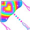HONBO Drachen Kinder, Flugdrachen für Kinder ab 8,Großer Drachen für Erwachsene,inklusiv Drachenschnur, Delta Kite,kinderdrachen (Heart)
