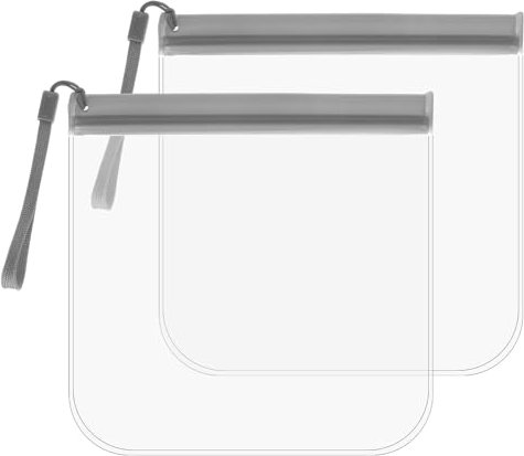 cobee Lot de 2 trousses de toilette de voyage transparentes - 20 x 20 cm - Approuvées par la TSA, pour liquides de sécurité aéroportuaire - Sacs en plastique transparent pour la sécurité de l'aéroport