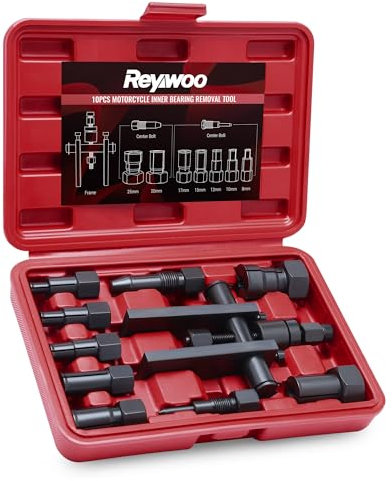 Reywoo Motorrad Radlager Abzieher Set, 10 Stück Sackloch Lager Abzieher Werkzeug Kit zum Entfernen von Motorradlagern, 8-25mm Motorrad Rad Innenlager Entfernen Werkzeug Set