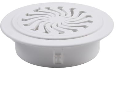 Rejillas de ventilación redondas – Rejilla de ventilación de plástico para decorar la pared, ventilación para baño, ducha, ventilación de aire, cobertizo, conducto de ventilación (100 mm)