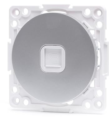 Silbernes Verbindungsstück für deutsche/französische 1-Wege-Telefonsteckdose, Moderne Einrichtungen, gewährleistet Elegante und optimale Verbindungen. Design und Qualität in einem.