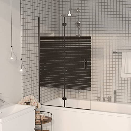 Somanki Faltbare Duschkabine ESG, Duschabtrennung, Schiebetür Dusche, Duschwanddichtung, Duschkabinen Ersatzteile, Dusche Eckeinstieg, 80x140 cm Schwarz