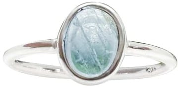 Natürlicher Aquamarin-Ring, 925er Sterlingsilber-Ring, März-Geburtsstein-Ring für Frauen, Hochzeitsgeschenk für Sie, Edelstein-Ring, handgefertigter minimalistischer Ring