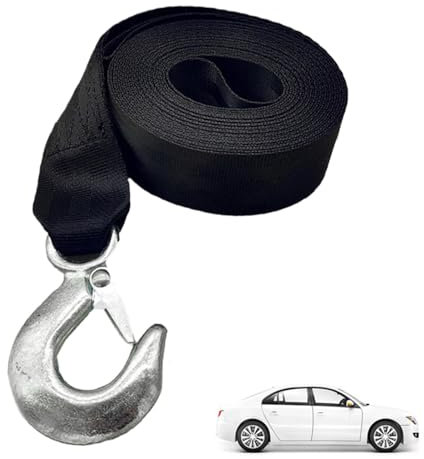 Boat Trailer Winch Strap,Boat Winch Strap with Hook | Tow Straps with Break Strength 10,000 Lbs with Heavy Duty Hook,Tow Straps