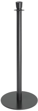 Bolero Flat Base Barrier Posts Steel 960mm GP638, Black (2 Pack) | Creates neat barriers to manage queues or restrict access at busy commercial venues, cafes and hospitality events.