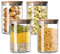 MEETOZ Lot de 4 bocaux en verre de 1000 ml avec couvercles en bambou, réservoir de stockage hermétique en verre borosilicate transparent, grande capacité pour épices, grains de café, flocons d'avoine
