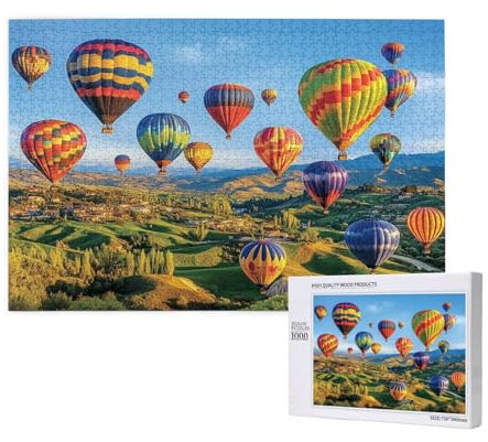 Puzzle 5000 Teile Heißluftballon Puzzles für Erwachsene Türkei HD Puzzel Anspruchsvolles und Lustig Kreatives Unterhaltungsspiel, DIY Holzpuzzle für Erwachsene Als Feiertage Geschenk fur Frauen M-125