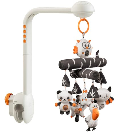 TUMAMA Baby Mobile Bed with Music, 3 in 1 Baby Mobiles for Bed with Projection Light, Rotation, Music Play Clock, Rotatable and Removable Grip Toy Accessories Toy from 0 2 3 6 9 12 Months