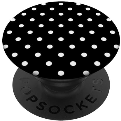 Polka Dots Black, White, Women Girls, Polka-Dot PopSockets Adhesive PopGrip
