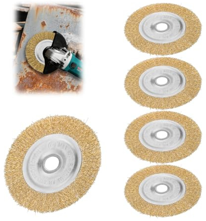 Fugenbürste 6er Set, Drahtbürste Kompatibel mit G-loria Multibrush Ø 11,5 cm Weedbrush Zubehör Stahldraht Fugenbürste für Bodenreinigung Moos Schmutz- und Unkraut in Fugen（Stahldraht）