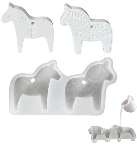 Silikon Horse Form | Silikonguss Schimmel | Einfache Freigabe Polymer Gipspaste Handwerk Formen für Anhänger Zement Gips Dekorative Ornamente Aromatherapie Kerzen Wohnkultur