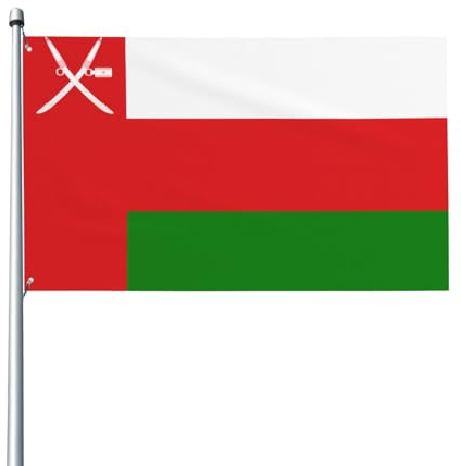 Flagge von Oman Prints Outdoor dekorative Flaggen, 90 x 152 cm, leicht und schön, geeignet für Terrassen im Freien und Festivalfeiern.
