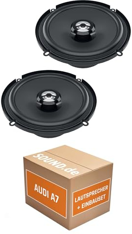 Lautsprecher Boxen Einbaupaket für Hertz DCX 1603 kompatibel mit Audi A7 C7 vorne | 2X Tief-Mitteltöner mit integriertem Hochtöner 120W MAX