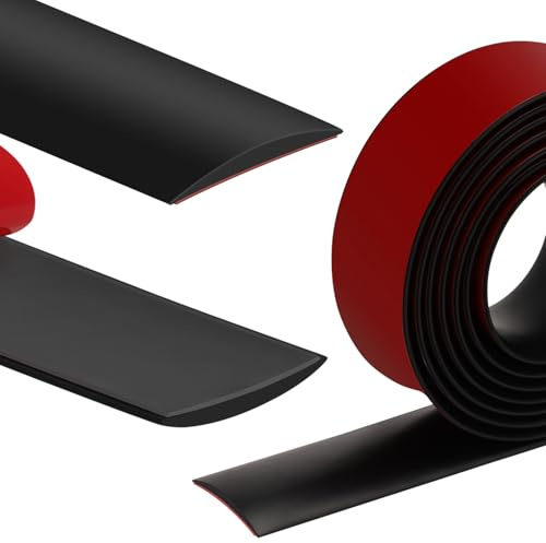 Bande de Seuil de Porte Adhesif Bande de Transition Sol(Noir, 200cmx4cm) | Barre de Seuil Adhesive pour la Cuisine Salon pour Joindre Les Joints de Sol Carrelage Laminé