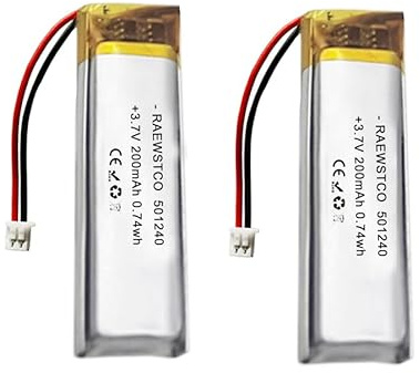 RAEWSTCO 2 Stück 501240 3,7V 200mAh Polymer-Lithium-Akku für Beauty-Gerät GPS-Locator
