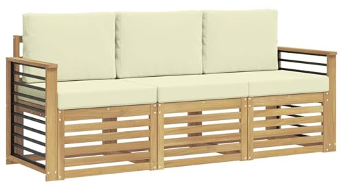 vidaXL Sofagarnituren Massivholz Akazie, Akazienholz-Sofa, Moderne Gartenmöbel-Sets, wetterfeste Sitzmöbel für entspannte Stunden im Freien