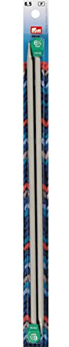 Prym 191471 Aiguilles à Tricoter à Boule, Aluminium, 35cm, 6,50mm, Gris