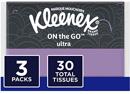 Kleenex Facial Tissues, On-The-Go Slim Pack, Travel Size, 10 Count (Pack of 3)