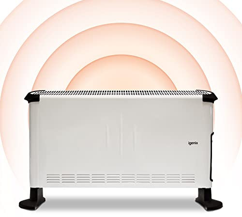 Igenix IG5300 Portable Electric Low Energy Convector Heater with Adjustable Thermostat and Overheat Protection, Freestanding, Ideal for Home or Office, 3000 W, Thermostat