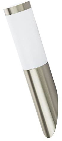 etc-shop LED Wandleuchte Außenwandlampe Edelstahl Gartenlampe silber Haustürlampe, Fackel Optik, 7W 560lm warmweiß, DxH 7,6x40 cm