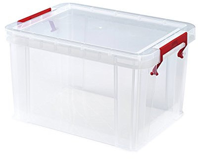 Whitefurze Allstore Container with Silver Clamp, Plastic, Natural, 5 Litre