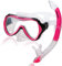 AQUAZON Capri Hochwertiges Schnorchelset, Tauchset, Schwimmset, Schnorchelbrille mit Tempered Glas, Schnorchel mit Semi Dry top für Kinder, Jugendliche Von 7-12 Jahren, Farbe:pink