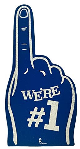 kuugear, We're No. 1 Team Color Cheerleading-Form Hand-Pom-Pom für Sport, Events, Spiele und Feiern, 45,7 cm, Blau/Weiß