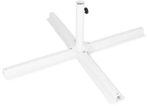 Ondis24 Schirmständer Kreuzständer für Sonnenschirme für Standrohre von 35 bis 45 mm 100 x 100 x 30 (H) cm (Weiß)