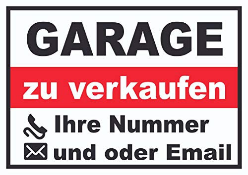 HB-Druck Garage Verkaufsschild Schild A3