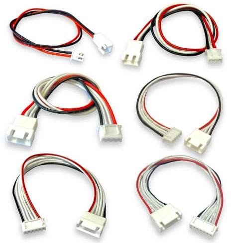 VUNIVERSUM 5 Stück JST-XH auf XH Premium Kabel Set 2S 3S 4S 5S 6S je 20cm 24AWG Balancerkabel Balancer Verlängerung Ladekabel Stecker auf Buchse Adapterkabel für Lipo Akku Modellbau
