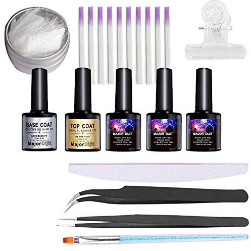 Katpost Fibre de Verre Ongles Kit D'extension Revêtement De Base Pince À Épiler Lime À Ongles Pinces À Stylo UV Set Extension Ongles Ensemble d'outils Acrylique de Salon de Manucure