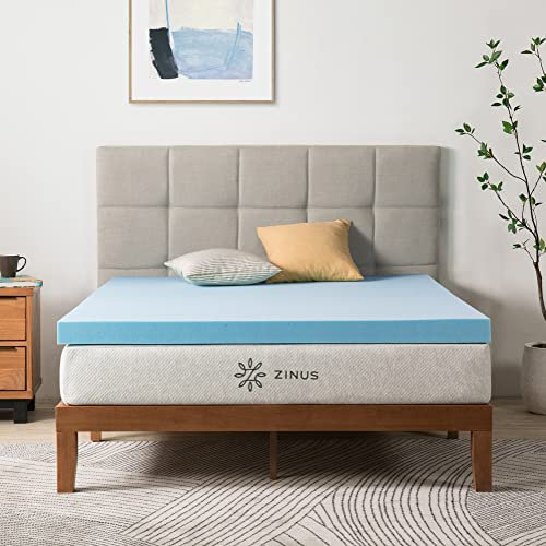 Zinus Matratzenschoner 80 x 190 cm – Höhe 7,6 cm – Matratze aus Memory-Schaum mit kühlendem Gel – Matratzenauflage – Oeko-TEX Zertifiziert