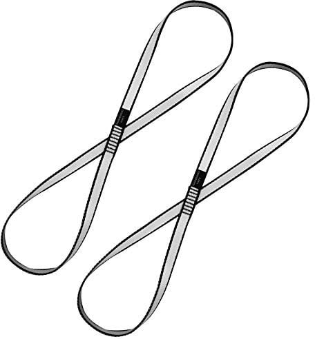 KIKIGOAL 18MM Daisy Chains Nylon Starke Kletterriemen Verstellbare Klettergurte Climbing Seil Starke Daisy Chain Für Outdoor Sport Camping (2pcs Grau, 60CM/24Inch)