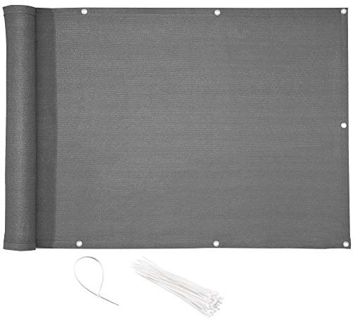 CelinaSun Pare-Vue Balcon 1,2 x 5 m Anthracite HDPE Panneau de clôture avec Attache-câbles Respirant Bordure de Balcon