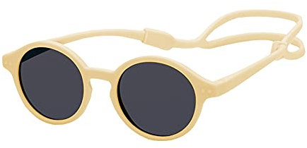 Baby Polarized Sunglass With Strap, Adjustable Infant UV400 Protection Sunglasses For Newborn 0-12 Months Boys Girls (Yellow, Large)