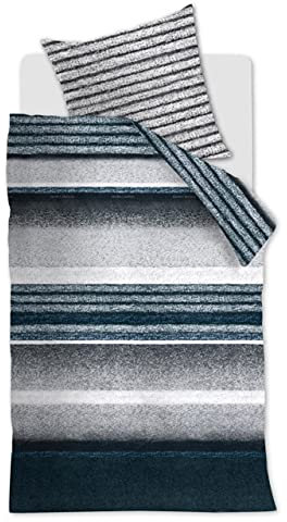 Riviéra Maison Bettwäsche Mohair, Größe 135x200/80x80 cm, Blue