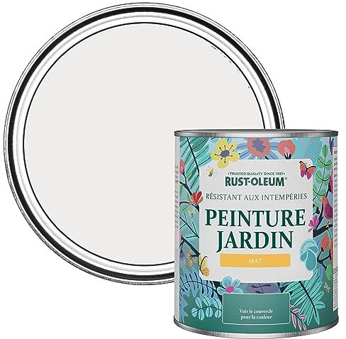 Rust-Oleum Peinture Blanche Résistante à l'humidité pour Jardins, Finition Mate - Fleur 750ml